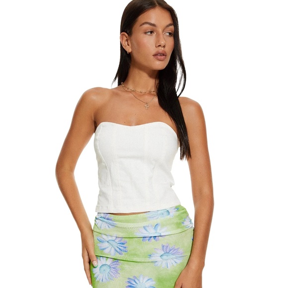 Sarah OBX S4 Motel X Barbara Gored Mini Skirt in Neon Brushstroke Floral - Picture 3 of 13